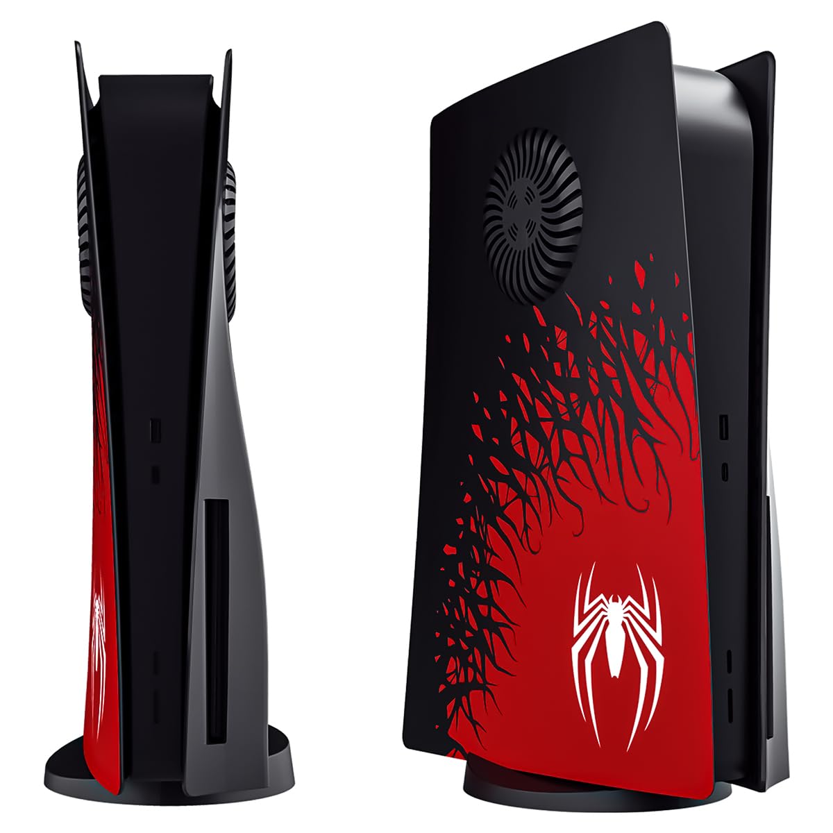 ZORBES Faceplate for Playstation 5 Console Set of 2Pcs PS5 Faceplate with Vent Heat Dissipation PS5 Cover Faceplate Fashion Red Spider Printed Face Cover for PS5 DIY Modification ZORBES Faceplate for Playstation 5 Console Set of 2Pcs PS5 Faceplate with Vent Heat Dissipation PS5 Cover Faceplate Fashion Red Spider Printed Face Cover for PS5 DIY Modification